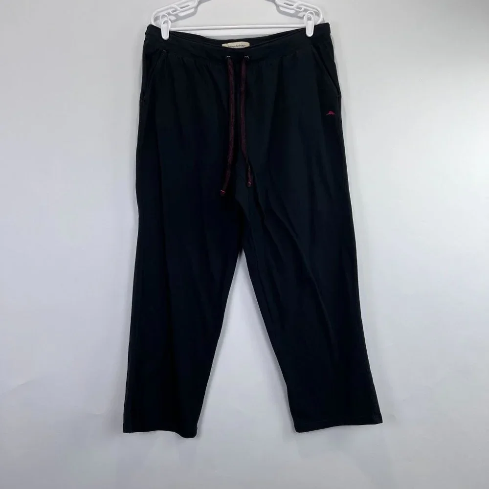 Tommy Bahama Black Sweatpants‎ Straight Drawstring Pockets Men's Size XL/EG